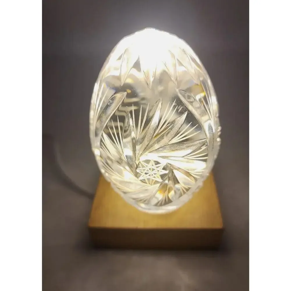Vintage Gorham Clear Cut Crystal Victorias Garden Egg‎ Paperweight 3.5